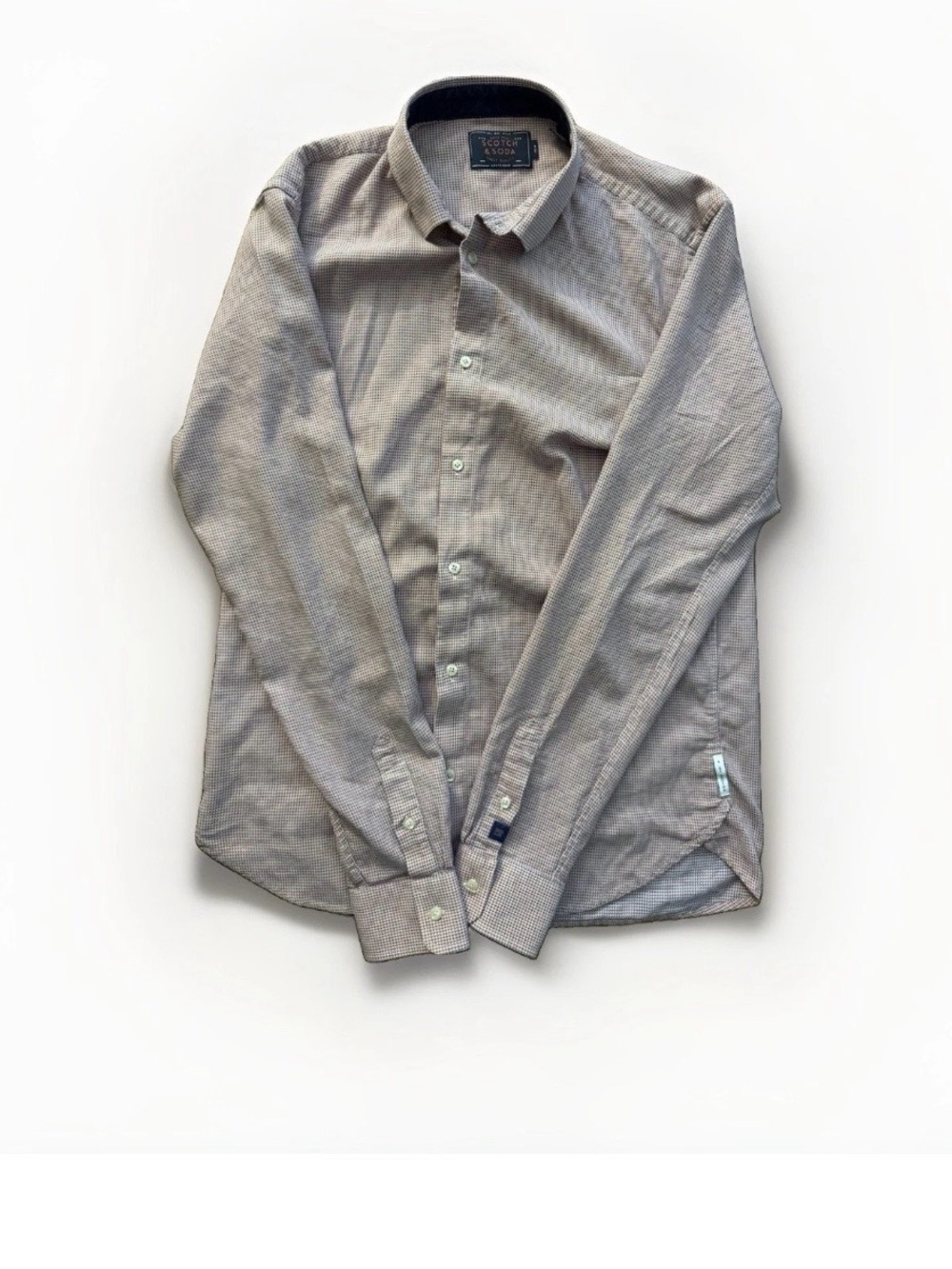 Scotch & Soda Men’s Large Geometric Print Slim Fit Cotton Shirt